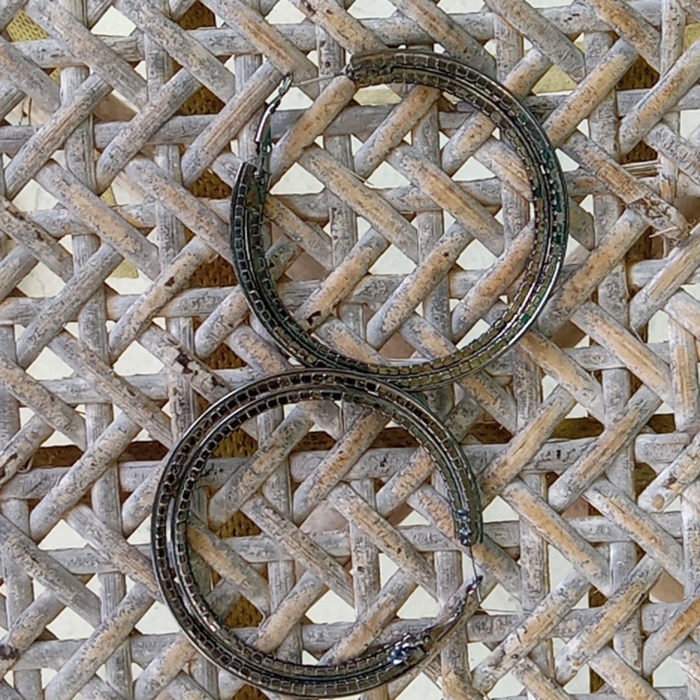 Rhinestone Hoops - Picture 3 of 4